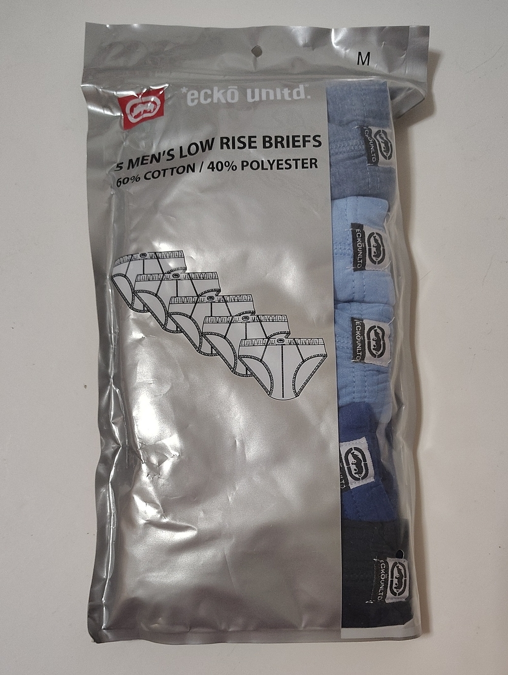 RARE *Ecko Unltd Men's Low Rise Briefs - 5 Pack - Size M